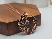 Load image into Gallery viewer, Wire Wrapped Moon Stone Necklace Healing Crystal Necklace