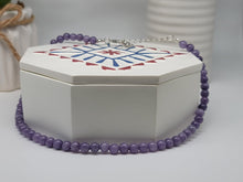 Load image into Gallery viewer, Amethyst Choker Necklace Silver tone Gorgeous Choker 4mm Beads
