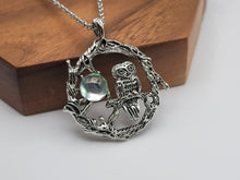 Load image into Gallery viewer, Crystal Necklace Wired Owl Necklace MoonStone