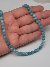 Load image into Gallery viewer, Handmade Blue Chalcedony Choker necklace 16 CM Genuine Crystals