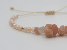 Load image into Gallery viewer, Peach Aventurine Chip Bracelet Handmade Genuine Crystal Bracelet