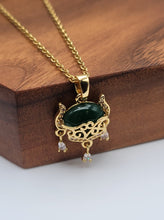 Load image into Gallery viewer, Jade Natural Necklace Gold Tone Necklace- Good Luck•Fortune