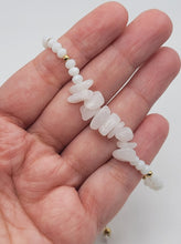 Load image into Gallery viewer, Milky Quartz Chip Adjustable Chip Bracelet Handmade