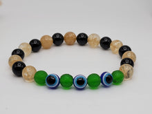Load image into Gallery viewer, Harmony & Protection Bracelet Collection: Moldavite, Evil Eye, Citrine, Black Obsidian