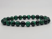 Load image into Gallery viewer, Self confidence Bracelet- Natural Green Tiger Eye Bracelet Elastic 8mm