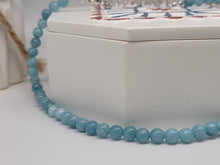 Load image into Gallery viewer, Handmade Blue Chalcedony Choker necklace 16 CM Genuine Crystals