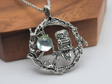 Load image into Gallery viewer, Crystal Necklace Wired Owl Necklace MoonStone