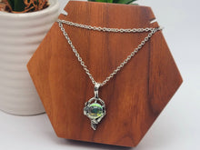 Load image into Gallery viewer, Silver Wire Wrapped Moon Stone Necklace Healing Crystal Necklace Silver tone