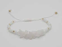 Load image into Gallery viewer, Milky Quartz Chip Adjustable Chip Bracelet Handmade