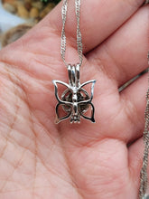 Load image into Gallery viewer, 100% Genuine Natural Moldavite Butterfly Locker Necklace Silver Tone