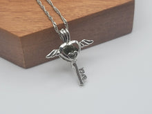 Load image into Gallery viewer, 100% Genuine Natural Moldavite Heart Locker Necklace Silver Tone