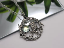 Load image into Gallery viewer, Crystal Necklace Wired Owl Necklace MoonStone