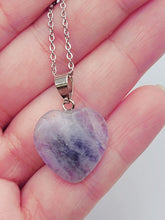 Load image into Gallery viewer, Natural Rainbow Fluorite Handmade Heart Pendant Necklace