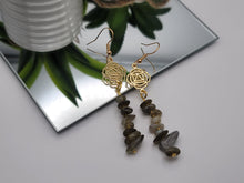 Load image into Gallery viewer, Handmade Labradorite Natural Drop Earrings , Stone Earrings