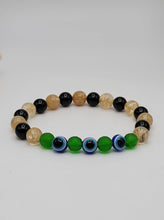 Load image into Gallery viewer, Harmony & Protection Bracelet Collection: Moldavite, Evil Eye, Citrine, Black Obsidian