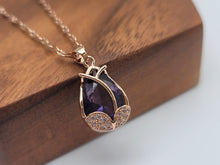 Load image into Gallery viewer, Gorgeous Rose Necklace, Flower Charm, Pendant with Crystals