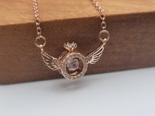 Load image into Gallery viewer, Rose Gold Wing Pendant necklace Trending Necklace , With Clear Crystal