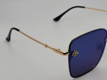Load image into Gallery viewer, Blue Med Rectangle Unisex Luxury Sunglasses Vintage Punk Bright Blue