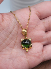 Load image into Gallery viewer, Jade Natural Necklace Gold Tone Necklace- Good Luck•Fortune