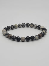 Load image into Gallery viewer, Natural Black Picasso Bracelet for inner peace & transformation 8mm