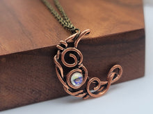 Load image into Gallery viewer, Trendy Cute Crystal Necklace Wired Moon Necklace Healing Crystal