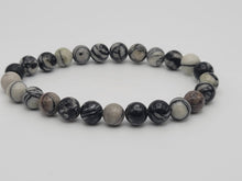 Load image into Gallery viewer, Natural Black Picasso Bracelet for inner peace & transformation 8mm