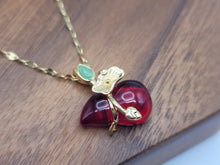 Load image into Gallery viewer, Carnelian Pendant Necklace Gold Tone Powerful Crystal Necklace