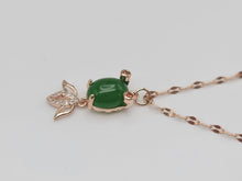 Load image into Gallery viewer, Jade Natural Necklace Gold Tone Necklace- Good Luck•Fortune