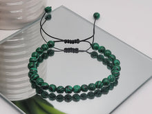 Load image into Gallery viewer, Stunning Handcrafted 6mm Malachite Adjustable Bracelet: A Beaded Beauty for All