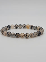 Load image into Gallery viewer, Tourmalinated Quartz Crystal Bracelet , Quartz Strech bracelet 8mm