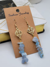 Load image into Gallery viewer, Handmade Blue Chalcedony Natural Drop Earrings , Crystal Earrings