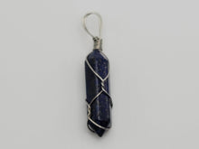 Load image into Gallery viewer, Lapis Lazuli Handmade Point Necklace Hexagon Chain Silver wire