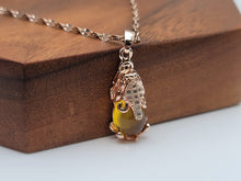 Load image into Gallery viewer, Rose Gold Tone Citrine Crystal Elephant Necklace November Birthstone