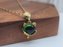 Load image into Gallery viewer, Jade Natural Necklace Gold Tone Necklace- Good Luck•Fortune