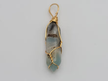 Load image into Gallery viewer, Gold tone Amazonite Wire wrapped Crystal Necklace