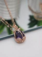 Load image into Gallery viewer, Gorgeous Rose Necklace, Flower Charm, Pendant with Crystals