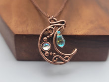 Load image into Gallery viewer, Trendy Cute Crystal Necklace Wired Moon Necklace Healing Crystal