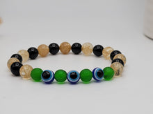 Load image into Gallery viewer, Harmony & Protection Bracelet Collection: Moldavite, Evil Eye, Citrine, Black Obsidian
