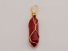 Load image into Gallery viewer, Red Jade Wire wrapped  Crystal Necklace Red Quartz