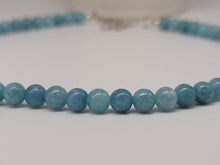 Load image into Gallery viewer, Handmade Blue Chalcedony Choker necklace 16 CM Genuine Crystals