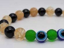 Load image into Gallery viewer, Harmony & Protection Bracelet Collection: Moldavite, Evil Eye, Citrine, Black Obsidian