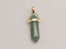Load image into Gallery viewer, Handmade Crystal Necklace Gold Tone Green Fluorite Crystal Pendant Necklace