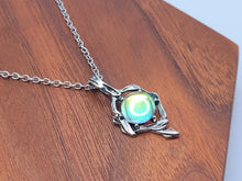 Load image into Gallery viewer, Silver Wire Wrapped Moon Stone Necklace Healing Crystal Necklace Silver tone