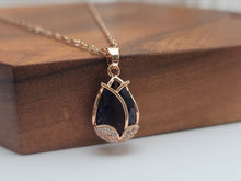 Load image into Gallery viewer, Gorgeous Rose Necklace, Flower Charm, Pendant with Crystals
