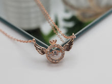 Load image into Gallery viewer, Rose Gold Wing Pendant necklace Trending Necklace , With Clear Crystal