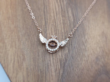 Load image into Gallery viewer, Rose Gold Wing Pendant necklace Trending Necklace , With Clear Crystal
