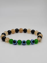 Load image into Gallery viewer, Harmony & Protection Bracelet Collection: Moldavite, Evil Eye, Citrine, Black Obsidian