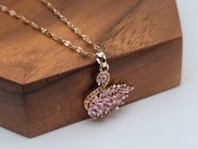 Load image into Gallery viewer, Swan Fashion Crystal Necklace Gold tone Handmade True Beauty