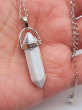 Load image into Gallery viewer, Silver Wire Wrapped Howite Healing Crystal Point Necklace