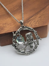 Load image into Gallery viewer, Crystal Necklace Wired Owl Necklace MoonStone